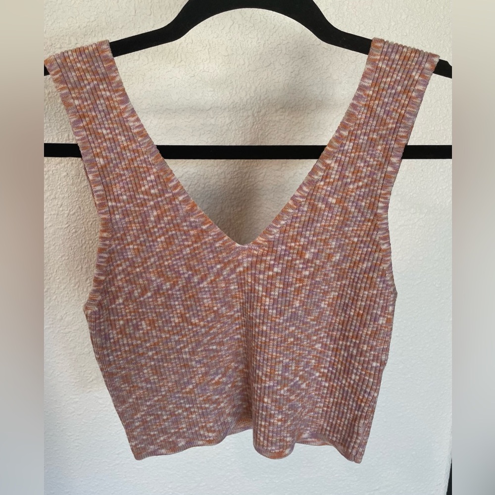 Kendall & Kylie Striped Knit Top in Purple and Orange